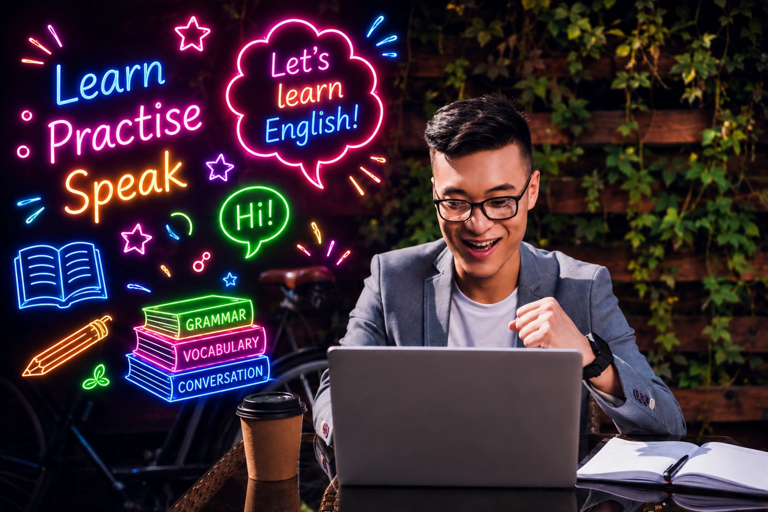 英語表現を似た場面で何度も使って練習する学習者