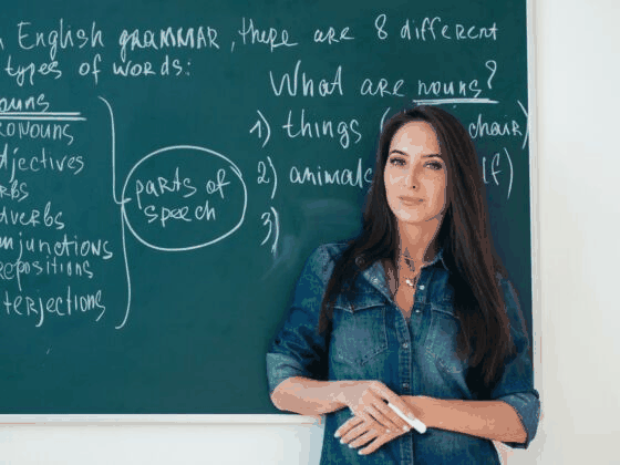 Intermediate English student improving vocabulary with reading and practice