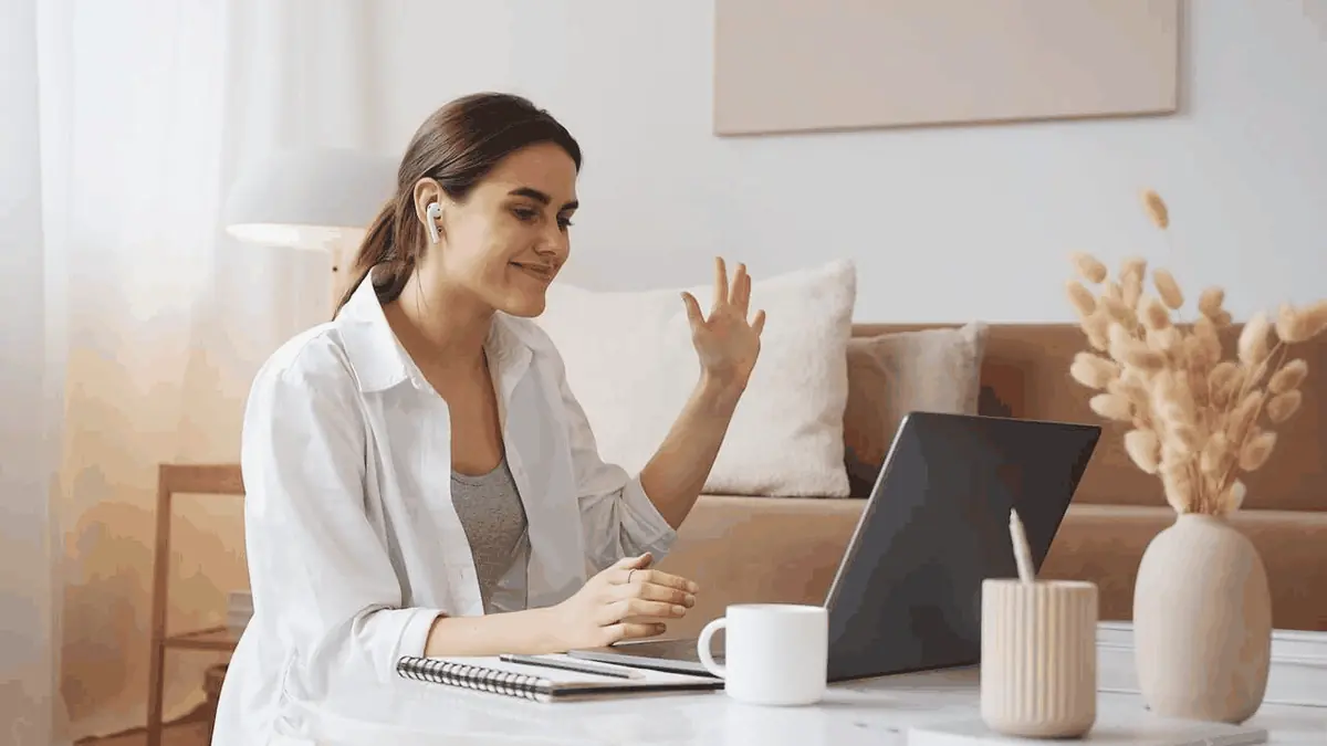 Beginner English learner practicing basic conversation with simple study tips
